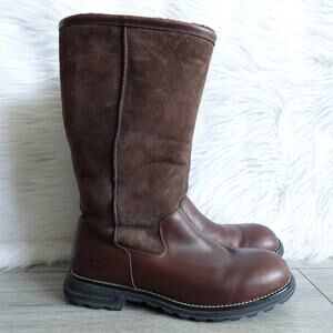 Ugg Brooks Tall Brown Classic Sheepskin 5382 Shearling Knee High Boots Women 12